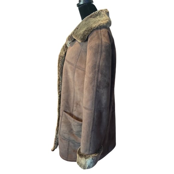 Vintage Gallery Faux Fur Lined Coat Pockets Penny Lane Boho Cozy Western - Picture 2 of 10